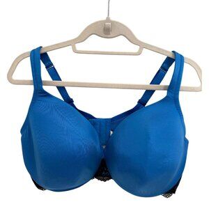Cacique Lane Bryant Smooth Balconette Underwire Bra 42DDD - Blue & Black
